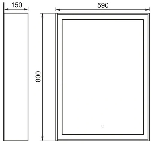 Зеркало с подсветкой Raval Frame 60 белый Fra.02.60/W