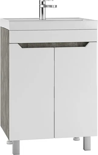 Тумба под умывальник напольный Айсберг Мечта 60 белый/бетон DM2332T