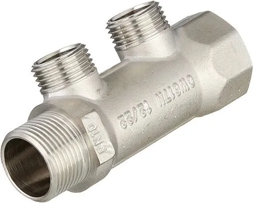 Коллектор распределительный проходной 2 отвода ¾&quot;в/н x ½&quot;к Valtec VTc.500.N.0502