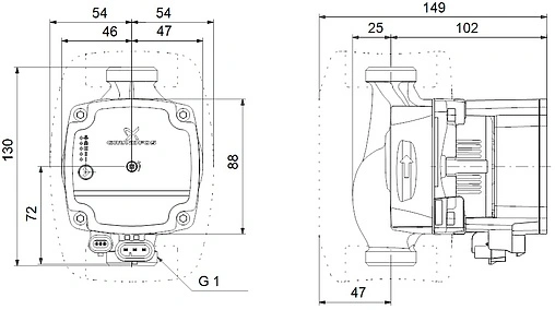 Насос циркуляционный Grundfos Alpha1 L 15-40 130 99160550