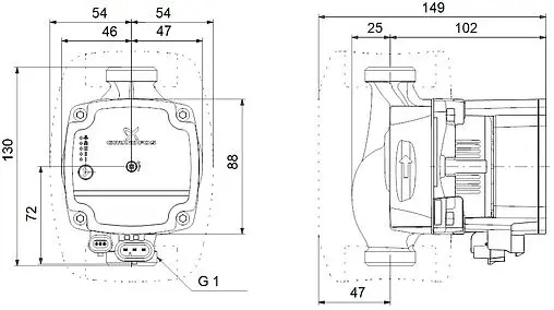 Насос циркуляционный Grundfos Alpha1 L 15-60 130 99160574