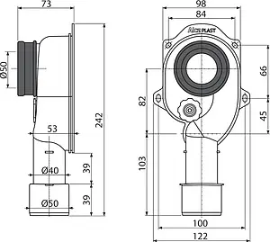 Сифон для писсуара AlcaPlast A45C, 2