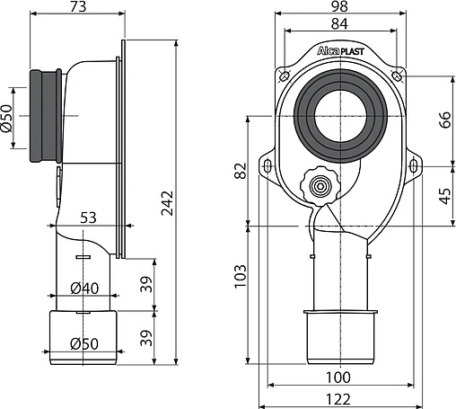 Сифон для писсуара AlcaPlast A45C