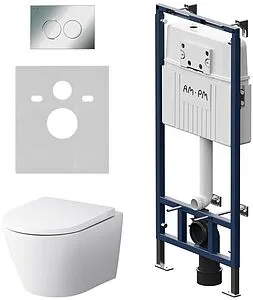 Комплект 6 в 1 Am.Pm Sense FlashClean IS100151.741701 с кнопкой хром глянцевый Комплект 6 в 1 Am.Pm Sense FlashClean IS100151.741701 с кнопкой хром глянцевый, 1