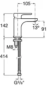 Смеситель для раковины Roca L20 хром 75A3E09C0M Смеситель для раковины Roca L20 хром 75A3E09C0M, 2