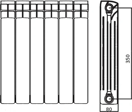 Радиатор биметаллический 10 секций STI Bimetal 350/80