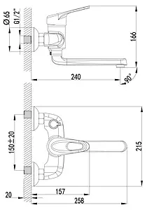 Смеситель для ванны Lemark Luna хром LM4114C Смеситель для ванны Lemark Luna хром LM4114C, 2