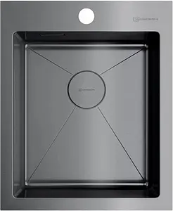 Мойка кухонная Omoikiri Akisame 41-GM вороненая сталь 4973094 Мойка кухонная Omoikiri Akisame 41-GM вороненая сталь 4973094, 1
