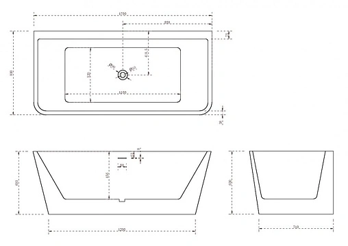 Ванна акриловая отдельностоящая Abber 170x80 AB9298