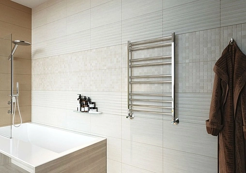 Полотенцесушитель водяной лесенка Lemark Poseidon П10 500x800 полированная сталь LM42810