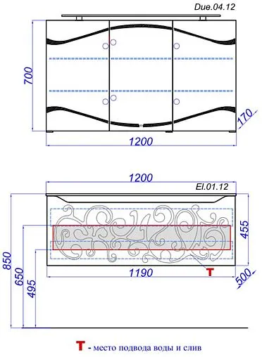 Тумба под умывальник подвесная Clarberg Elegance Т12м белый EL0112 Тумба под умывальник подвесная Clarberg Elegance Т12м белый EL0112