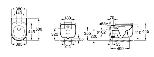 Унитаз подвесной безободковый Roca Beyond Rimless белый 3460B7000