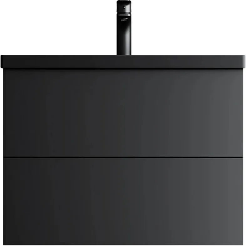 Тумба под умывальник подвесная Am.Pm Gem 75 чёрный матовый M90FHX07522BM, 1