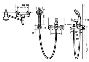 Комплект для ванны 3 в 1 Bravat Fit хром F00315C Комплект для ванны 3 в 1 Bravat Fit хром F00315C, 3