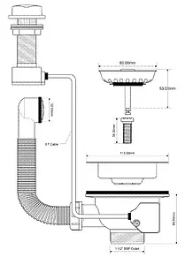 Выпуск автоматический для мойки с круглым переливом Mc Alpine хром OF2PUS113S Выпуск автоматический для мойки с круглым переливом Mc Alpine хром OF2PUS113S, 2