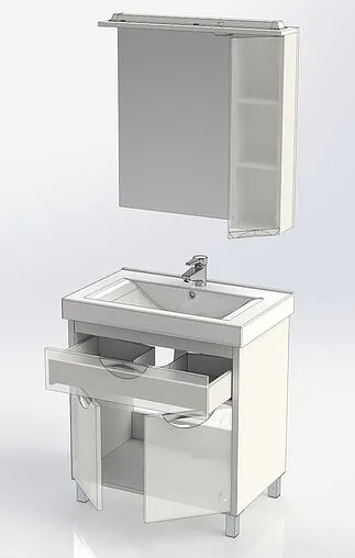Шкаф-зеркало Aquanet Гретта 75 R белый 00176899