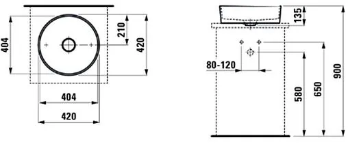 Раковина Laufen Kartell 42 черный 8.1233.1.020.112.1