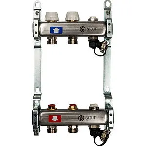 Группа коллекторная без расходомеров 5 отводов 1&quot;в/в x ¾&quot;ек Stout SMS-0932-000005, 1