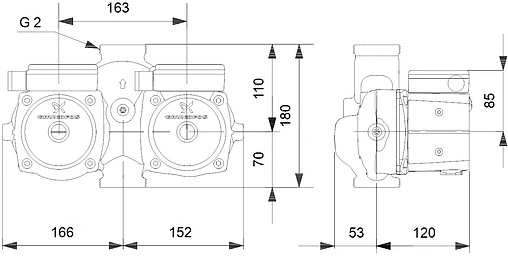 Насос циркуляционный Grundfos UPSD 32-50 180 95906413