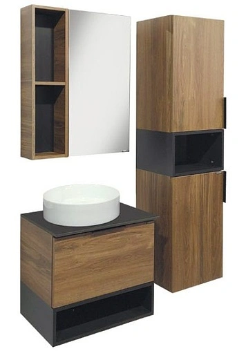 Шкаф-зеркало Comforty Штутгарт 60 дуб тёмно-коричневый 00004151036CF Шкаф-зеркало Comforty Штутгарт 60 дуб тёмно-коричневый 00004151036CF