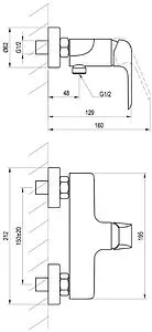 Смеситель для душа Ravak Flat чёрный матовый X070177, 2