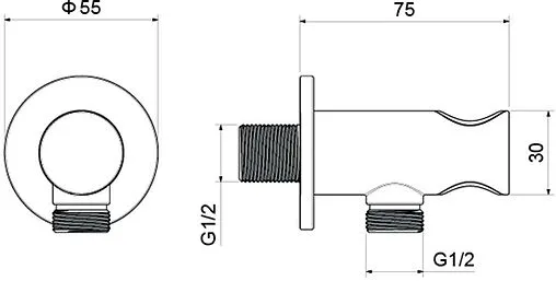 Шланговое подключение с держателем Aquatek хром AQ2464CR
