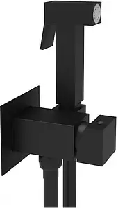 Гигиенический душ со смесителем Paffoni Tweet Square чёрный матовый ZDUP112NO, 1