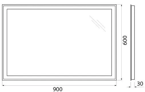 Зеркало с подсветкой BelBagno 90x60 механическая кнопка SPC-GRT-900-600-LED-BTN
