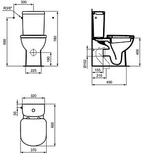 Унитаз-компакт Ideal Standard Tempo белый T328101+T427301 Унитаз-компакт Ideal Standard Tempo белый T328101+T427301, 2