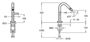 Смеситель для биде Jacob Delafon Stillness хром E971-4-CP Смеситель для биде Jacob Delafon Stillness хром E971-4-CP, 2