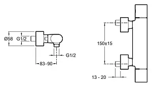 Термостат для душа Jacob Delafon Talan хром E10091RU-CP, 2