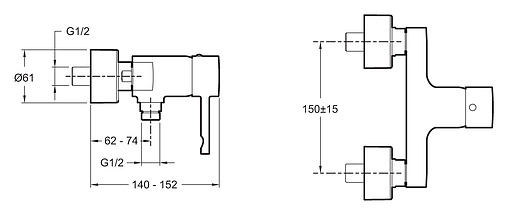 Смеситель для душа Jacob Delafon Cuff хром E45533-CP Смеситель для душа Jacob Delafon Cuff хром E45533-CP