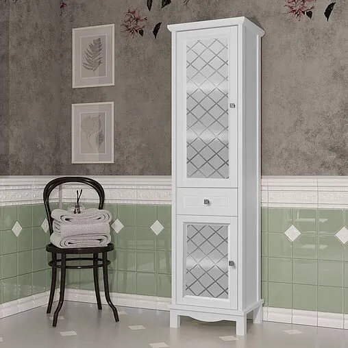 Шкаф-пенал напольный Opadiris Омега 45 L белый 00-00007360