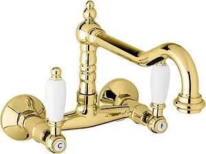 Смеситель для кухни настенный Cezares First золото/белый FIRST-LLP-03/24-Bi, 1