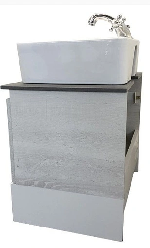 Тумба-умывальник подвесная Comforty Прага 60 дуб белый/антрацит 00-00003478CF