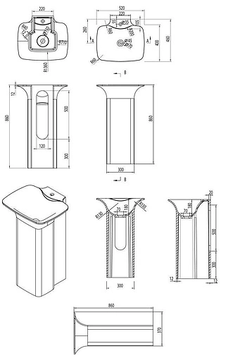 Раковина Aquanet Curve V30 52 белый матовый 00198920