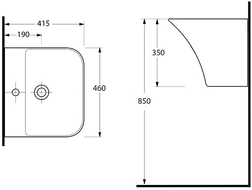 Раковина beWash Ladoga 46 белый 54461101 Раковина beWash Ladoga 46 белый 54461101