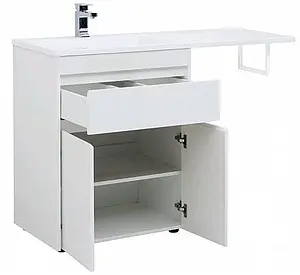 Тумба-умывальник напольная над стиральной машиной Aquanet Токио 130 L белый 00237746+00235501, 4