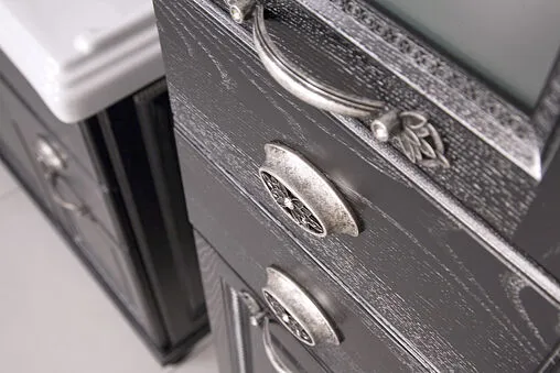 Шкаф-пенал напольный Aquaton Жерона 35 L черное серебро 1A158903GEM5L