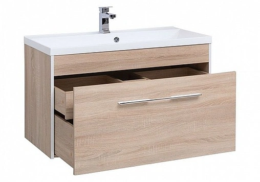 Тумба под умывальник подвесная Aquanet Августа 100 дуб сонома 00210021