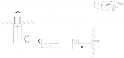Держатель ручного душа Bravat чёрный матовый P7184BW-ENG Держатель ручного душа Bravat чёрный матовый P7184BW-ENG