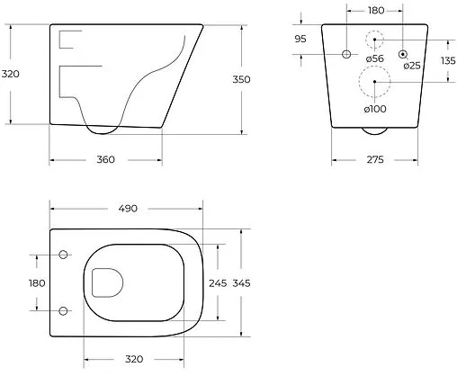 Унитаз подвесной безободковый BelBagno Ardente Tornado белый BB520CH-TOR
