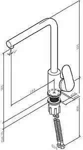 Смеситель для кухни Am.Pm Like чёрный матовый F8005022, 2