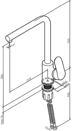 Смеситель для кухни Am.Pm Like чёрный матовый F8005022