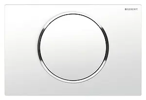Клавиша смыва для унитаза Geberit Sigma 10 115.758.KJ.5 кнопка/белый глянцевый, кольцо/хром глянцевый Клавиша смыва для унитаза Geberit Sigma 10 115.758.KJ.5 кнопка/белый глянцевый, кольцо/хром глянцевый, 1