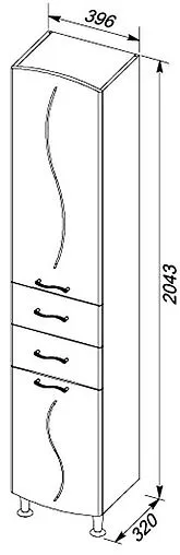 Шкаф-пенал Aquanet Моника 40 белый 186778