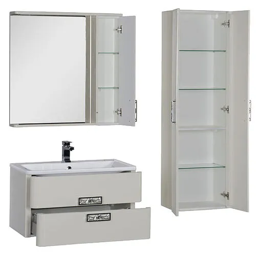 Шкаф-зеркало Aquanet Паллада 90 слоновая кость 175317