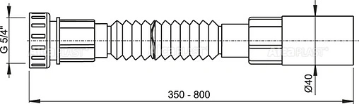 Слив гофрированный AlcaPlast 1¼x40мм L=350-800мм A73 Слив гофрированный AlcaPlast 1¼x40мм L=350-800мм A73