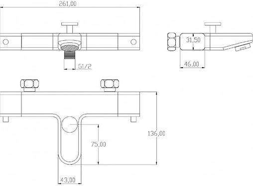 Термостат для ванны Swedbe Mercury хром 9062