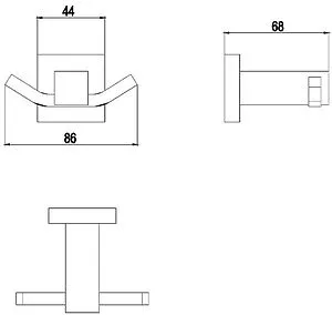Крючок двойной Timo Selene золото матовое 17012/17 Крючок двойной Timo Selene золото матовое 17012/17, 2